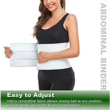 Abdominal Binder Lower Waist Support Belt - Abdominal Brace Post-Surgical Compression Wrap for Men and Women (45" - 60") 3 PANEL - 9"