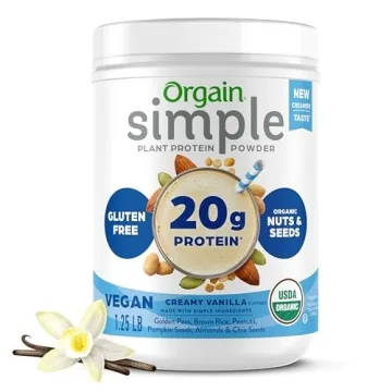 Orgain Organic Simple Vegan Protein Powder, Vanilla - 20g Plant Based Protein, With less Ingredients...