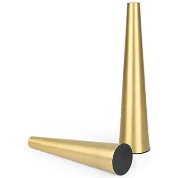 Vixdonos 10.5/8.5 inch Gold Metal Vase Small Flower Vase Set of 2 Taper Vase for Wedding Table Centerpiece Decorations, Home Decor (Gold)