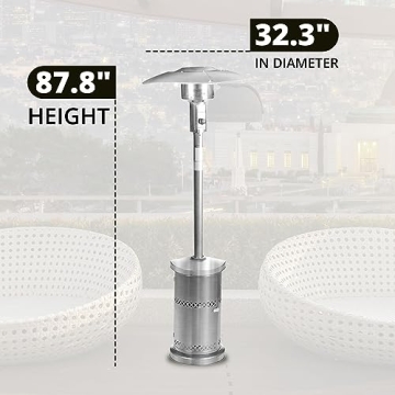 Four Seasons Courtyard Freestanding Portable Outdoor Heater with Temperature Control, 48,000 BTU