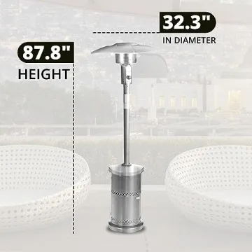 Four Seasons Courtyard Freestanding Portable Outdoor Heater with Temperature Control, 48,000 BTU