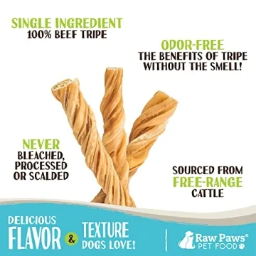 Raw Paws Beef Tripe Twists - All-Natural Dog Chews