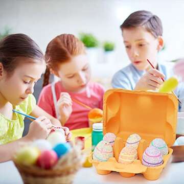 20 Pack Half Dozen Colored Egg Cartons, Colorful Reusable Natural Pulp Paper Egg Cartons 6 Count for Chicken Eggs, Bulk Blank Cardboard Easter Toy Color Storage Tray for Family Gifts Easter Crafts