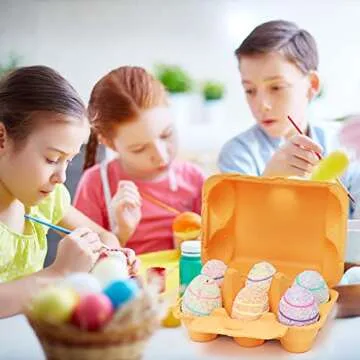 20 Pack Half Dozen Colored Egg Cartons, Colorful Reusable Natural Pulp Paper Egg Cartons 6 Count for Chicken Eggs, Bulk Blank Cardboard Easter Toy Color Storage Tray for Family Gifts Easter Crafts