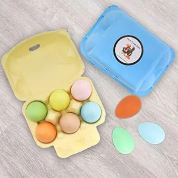 20 Pack Half Dozen Colored Egg Cartons, Colorful Reusable Natural Pulp Paper Egg Cartons 6 Count for Chicken Eggs, Bulk Blank Cardboard Easter Toy Color Storage Tray for Family Gifts Easter Crafts