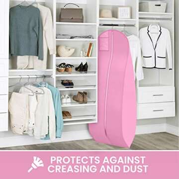 Wedding Dress Garment Bag 16 inch Gusseted, Durable, For Long Puffy Gowns, Clear Vinyl Pouch for Labeling