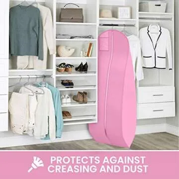 Wedding Dress Garment Bag 16 inch Gusseted, Durable, For Long Puffy Gowns, Clear Vinyl Pouch for Labeling