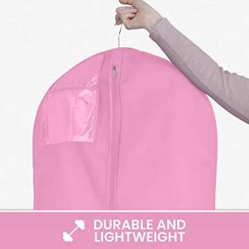 Wedding Dress Garment Bag 16 inch Gusseted, Durable, For Long Puffy Gowns, Clear Vinyl Pouch for Labeling