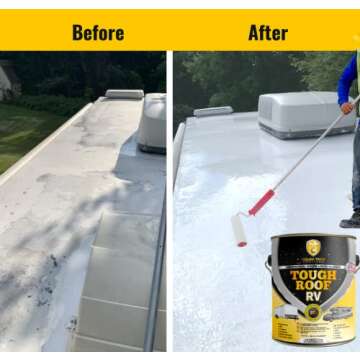 RV Roof Sealant - RV Roof Coating for RV, Campers, and Buildings - Liquid Rubber Paint - High Streng...