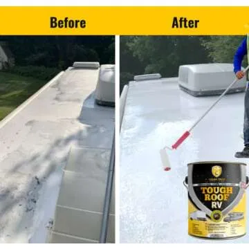 RV Roof Sealant - RV Roof Coating for RV, Campers, and Buildings - Liquid Rubber Paint - High Streng...