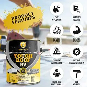 RV Roof Sealant - RV Roof Coating for RV, Campers, and Buildings - Liquid Rubber Paint - High Strength - 1000% Flexible, Solar Reflective, 1 Gal White