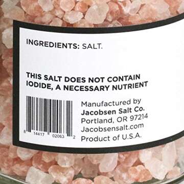 Jacobsen Salt Co. Pink Colored Himalayan Specialty Sea Salt, Extra Coarse, for Gourmet Cooking, 7.25 Ounce
