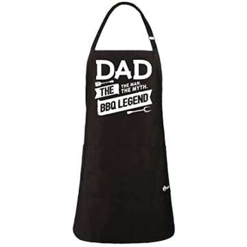 The Man, The Myth. BBQ Legend | Funny Apron For Men - Unique Gifts for Fathers | Adjustable & W/Pock...