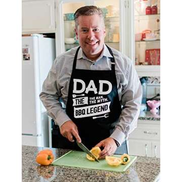 BBQ Legend Funny Adjustable Apron for Men with Pockets