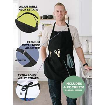 BBQ Legend Funny Adjustable Apron for Men with Pockets
