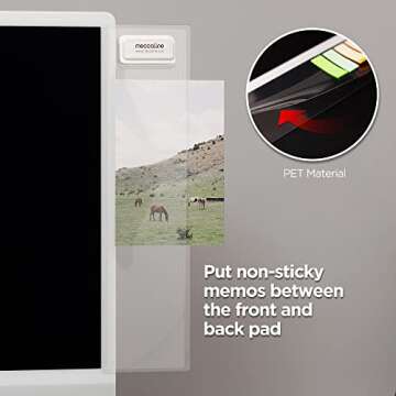 Organize with the MECCALINE Monitor Memo Board - 2-Piece Holder