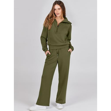 Stylish ANRABESS Women 2 Piece Sweatpants and Sweatshirt