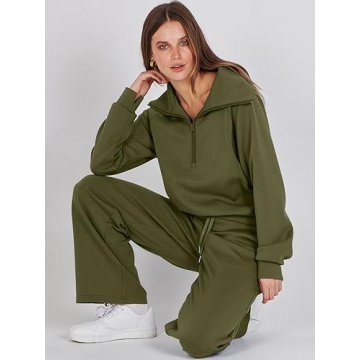 Stylish ANRABESS Women 2 Piece Sweatpants and Sweatshirt