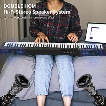 88-Key Digital Piano with Stand and Bluetooth Features