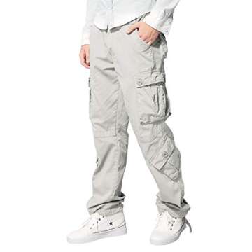 Match Men's Wild Cargo Pants(27,Light Gray)