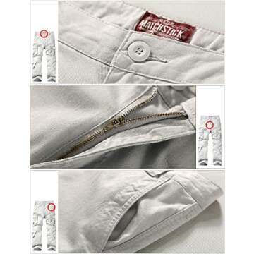 Match Men's Wild Cargo Pants(27,Light Gray)