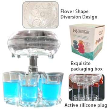 ALEVMOOM 6 Shot Glass Dispenser and Holder Dispenser For Filling Liquids Multiple 6 Shot Dispenser,Bar Shot Dispenser,Cocktail Dispenser,Carrier Liquor Dispenser Drink Tool,Dispenser With Slogan