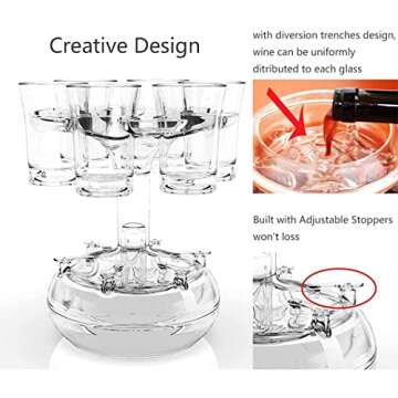 ALEVMOOM 6 Shot Glass Dispenser and Holder Dispenser For Filling Liquids Multiple 6 Shot Dispenser,Bar Shot Dispenser,Cocktail Dispenser,Carrier Liquor Dispenser Drink Tool,Dispenser With Slogan