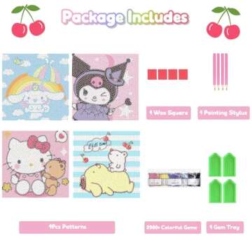 Diamond Art Kits for Kids - 4 Pack Diamond Art Painting Kits - Arts and Crafts for Kids Ages 8-12 - ...