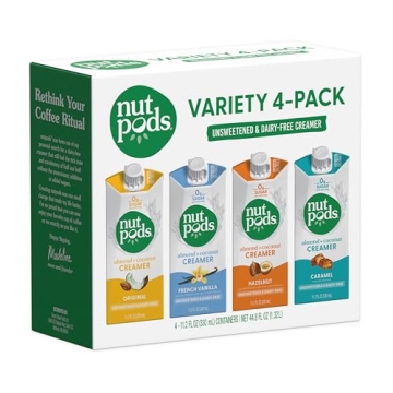 nutpods Variety Pack Coffee Creamer - Unsweetened Non Dairy Creamer - Original, French Vanilla, Haze...