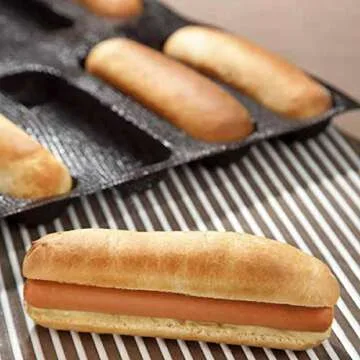 Silicone Hot Dog Bun Mold Mini Silicone Baguette Mould Non-Stick Baking Form Mini Sandwich Baking Mo...