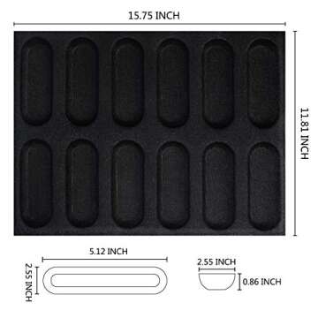 Silicone Hot Dog Bun Mold - Non-Stick Baking Tool