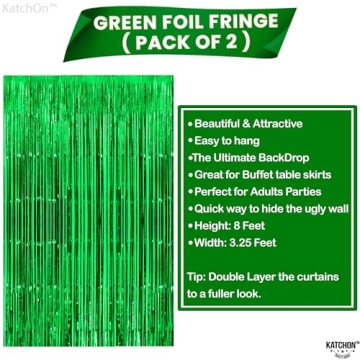 KatchOn Green Streamers - 3.2x8 Feet Party Decorations