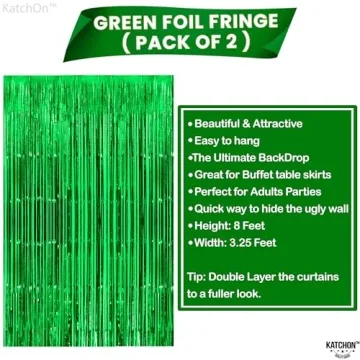 KatchOn Green Streamers - 3.2x8 Feet Party Decorations