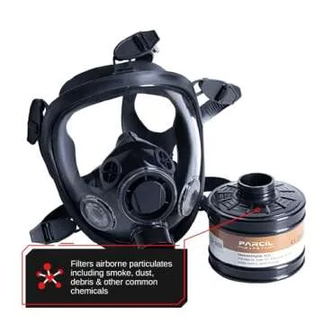 ST-100X Military Grade Full Face Respirator Mask with Advanced Air Filtration - For Chemical, Smoke, and Particulate Protection in Emergency Situations