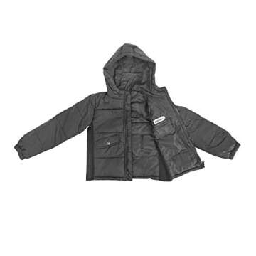 ZooVaa Weighted Jacket for Kids - Children's Weighted Compression Puffer Jacket w/Hoodie and Removable Weights (Medium)