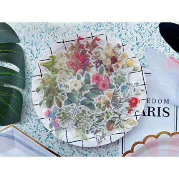 Floral Washi Planner Sticker Set for Journals and Crafts