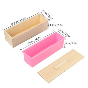 Soap Loaf Box, 42 oz Soap Box for Soap Making with Wooden Boxes, Set of 4, Soap Bar Box Can Be Used ...