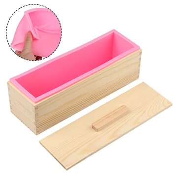 Soap Loaf Box, 42 oz Soap Box for Soap Making with Wooden Boxes, Set of 4, Soap Bar Box Can Be Used for Homemade Soap Produce, Soap Making, Ideal Size and Large Capacity, by GNIEMCKIN