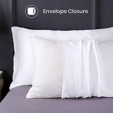 LILYSILK 2pc Silk Pillowcase Set Standard Luxury Both Sides Real 19 Momme Mulberry Charmeuse White Standard