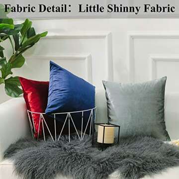 Home Brilliant Royal Blue Pillow Covers Supersoft Square Decorative Pillow Cases for Couch Velvet Th...