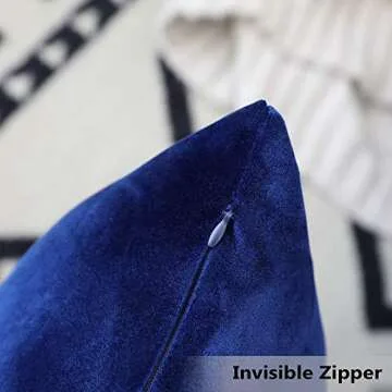 Home Brilliant Royal Blue Pillow Covers Supersoft Square Decorative Pillow Cases for Couch Velvet Throw Pillows for Bedroom, Set of 2, 18 x 18 inches (45x45cm), Royal Blue