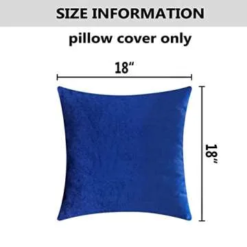 Home Brilliant Royal Blue Pillow Covers Supersoft Square Decorative Pillow Cases for Couch Velvet Throw Pillows for Bedroom, Set of 2, 18 x 18 inches (45x45cm), Royal Blue
