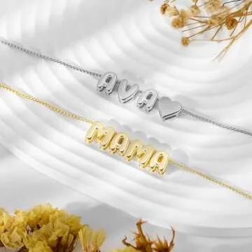 Custom Bubble 3D Letter Necklace Personalized Gift
