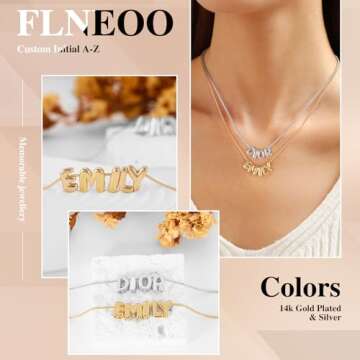 Custom Bubble 3D Letter Necklace Personalized Gift