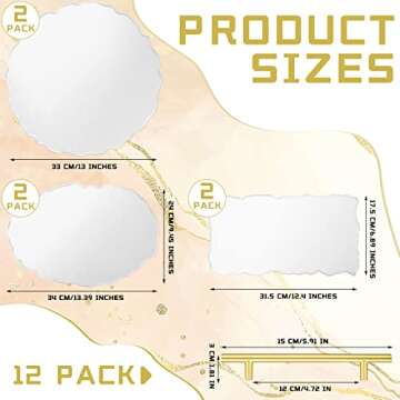 6 Pcs Silicone Resin Tray Molds & 12 Gold Handles for DIY Crafts