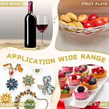 6 Pcs Large Resin Tray Molds with Gold Handles Set