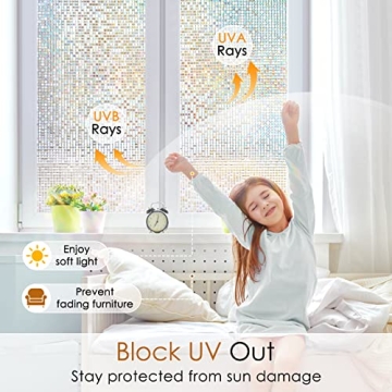 rabbitgoo Colorful Window Film for Privacy and Beauty