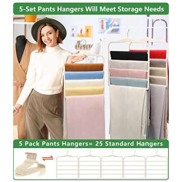 Space-Saving Magic Pants Hangers for Closet Organization