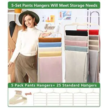 Space-Saving Magic Pants Hangers for Closet Organization