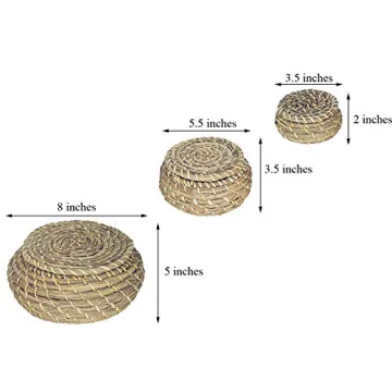 Set of 3 Handmade Seagrass Woven Baskets for Stylish Storage